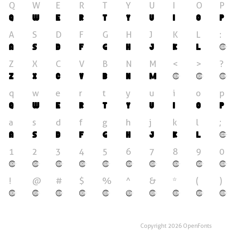 Character Map of Fullday Demo Bold