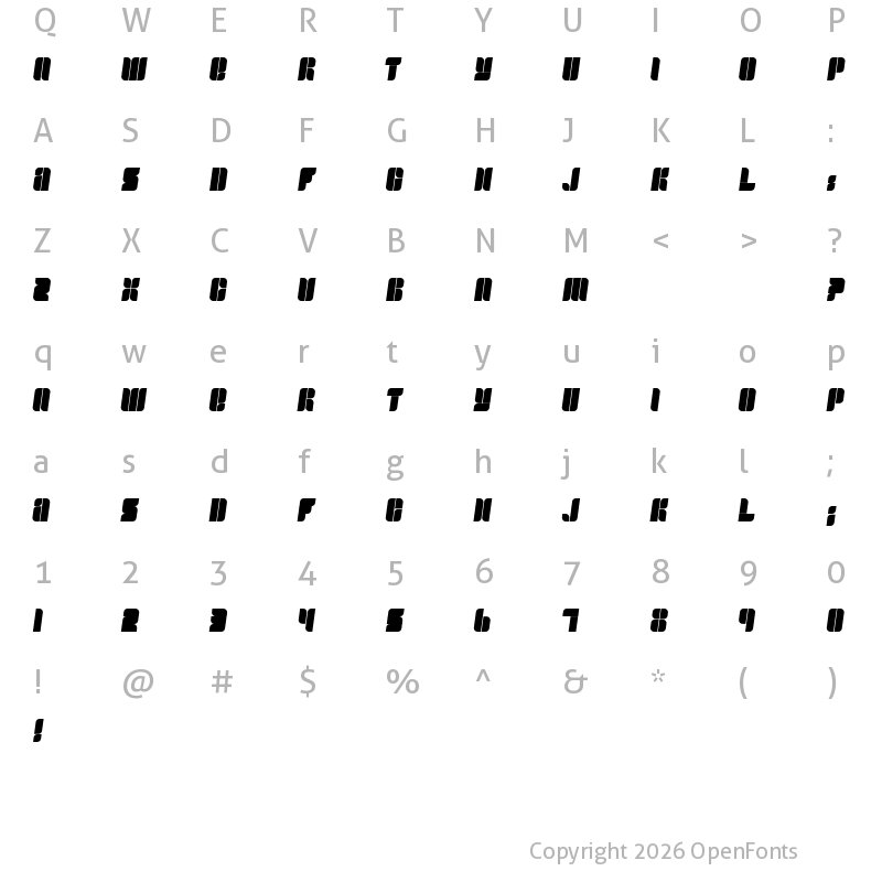 Character Map of Fullogic Regular
