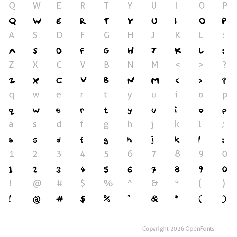 Character Map of Fun Smiles Regular