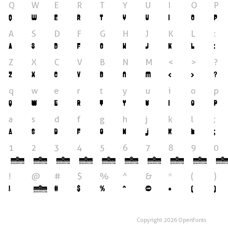 Character Map of FunGhetto Regular