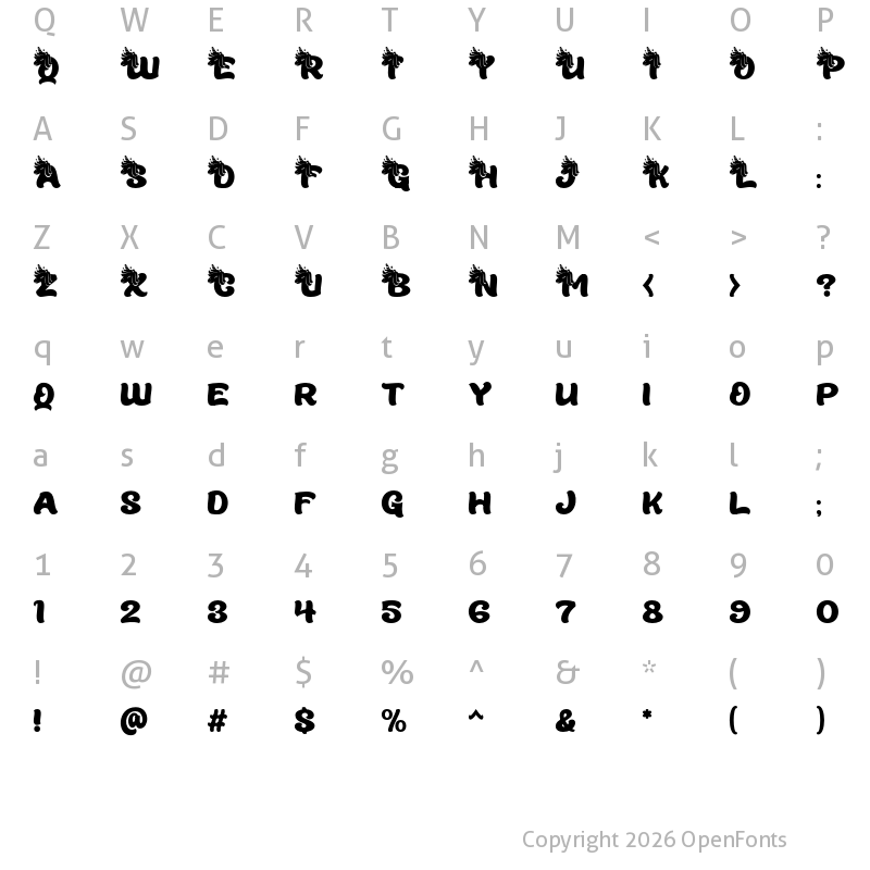 Character Map of Funky Unicorn Regular