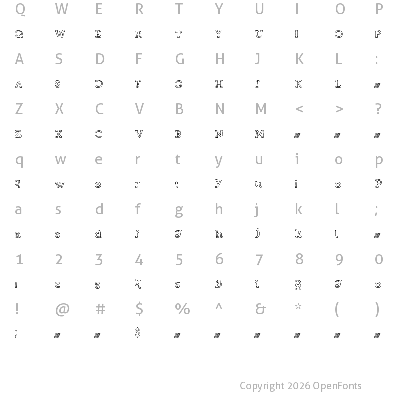 Character Map of FunMeatsDT Regular