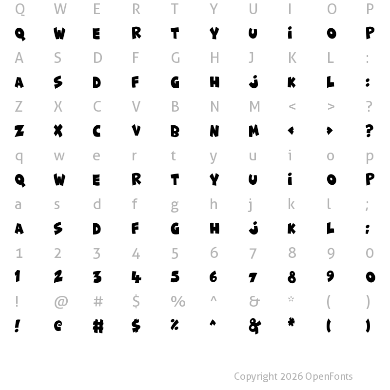 Character Map of Funny & Cute Regular