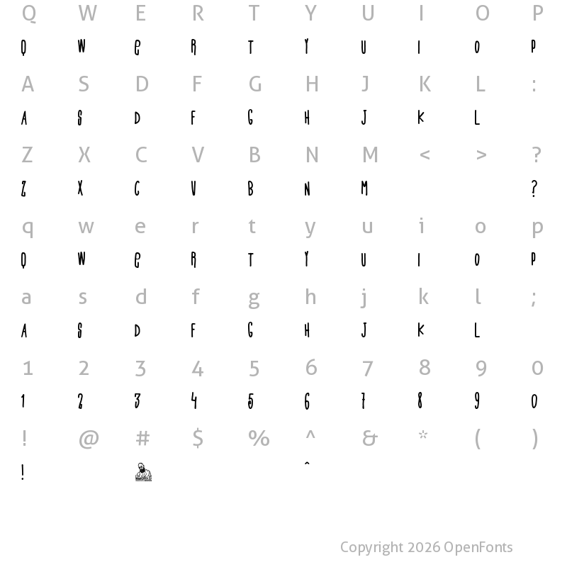 Character Map of Funny Maid Corporation Regular
