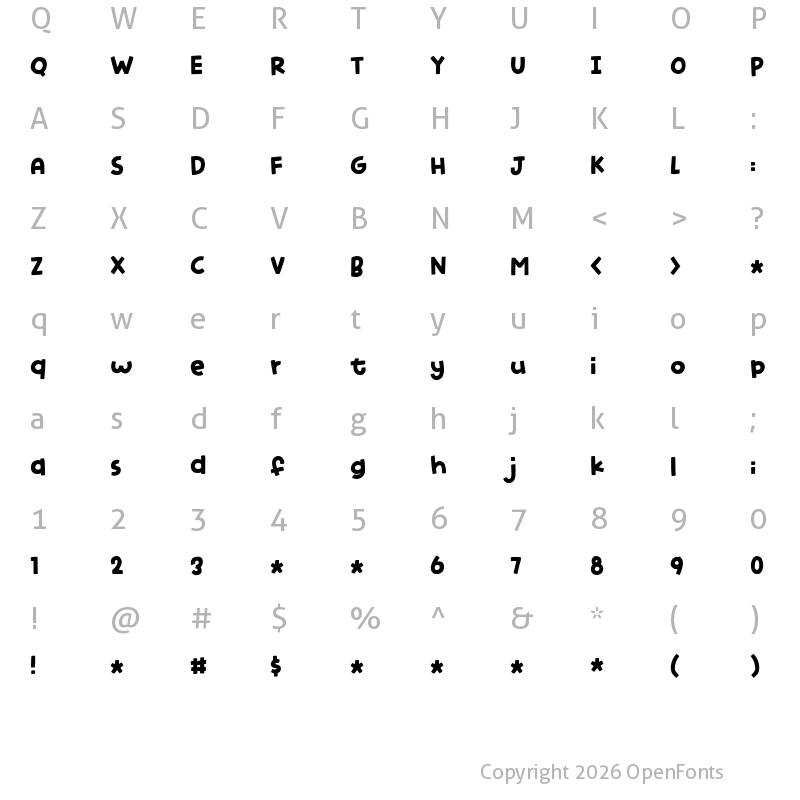 Character Map of Funny Note DEMO Regular
