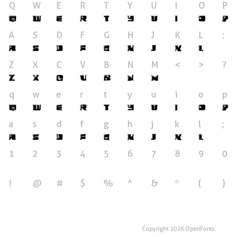 Character Map of Funny Vibes Regular