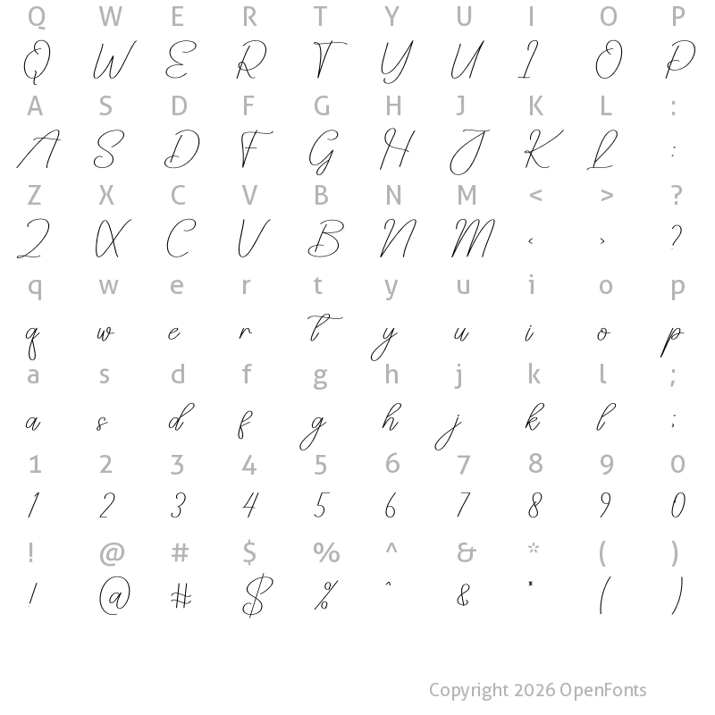 Character Map of Furniture Regular