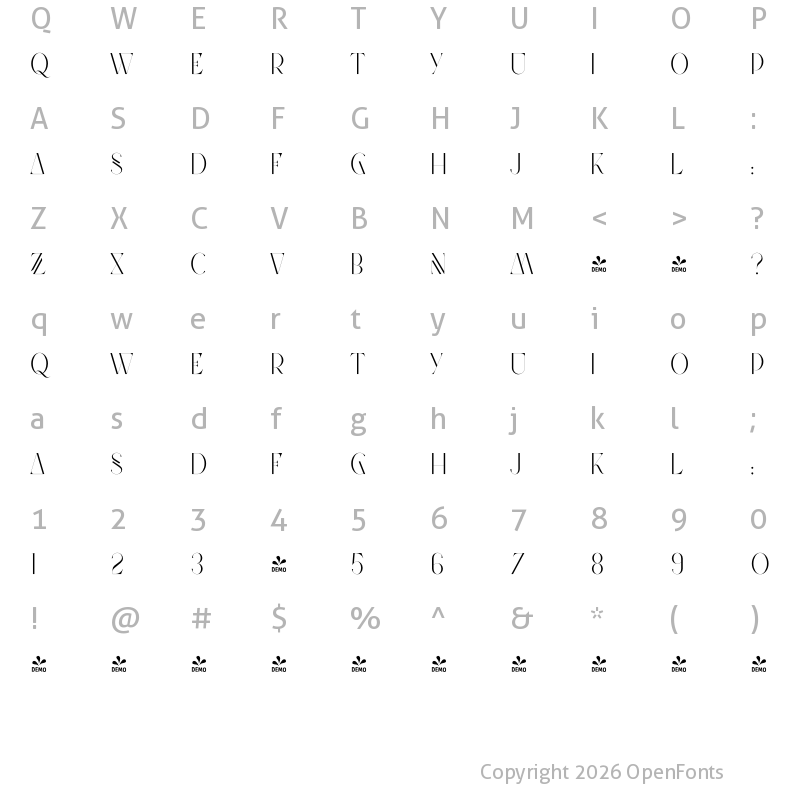 Character Map of Future Flow Futuristic