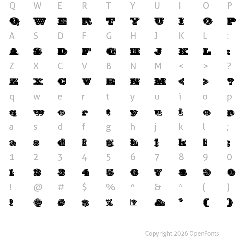Character Map of Future West Regular