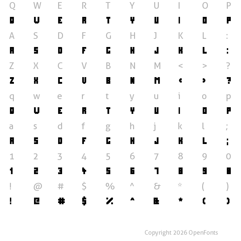 Character Map of FutureMillennium Black