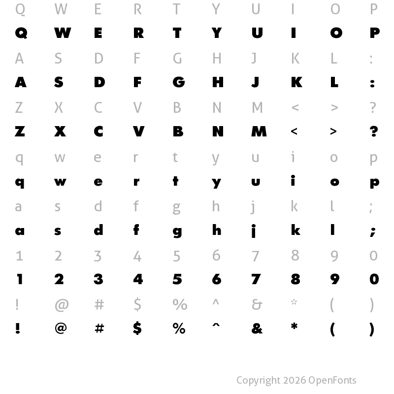 Character Map of FuturisXC Regular