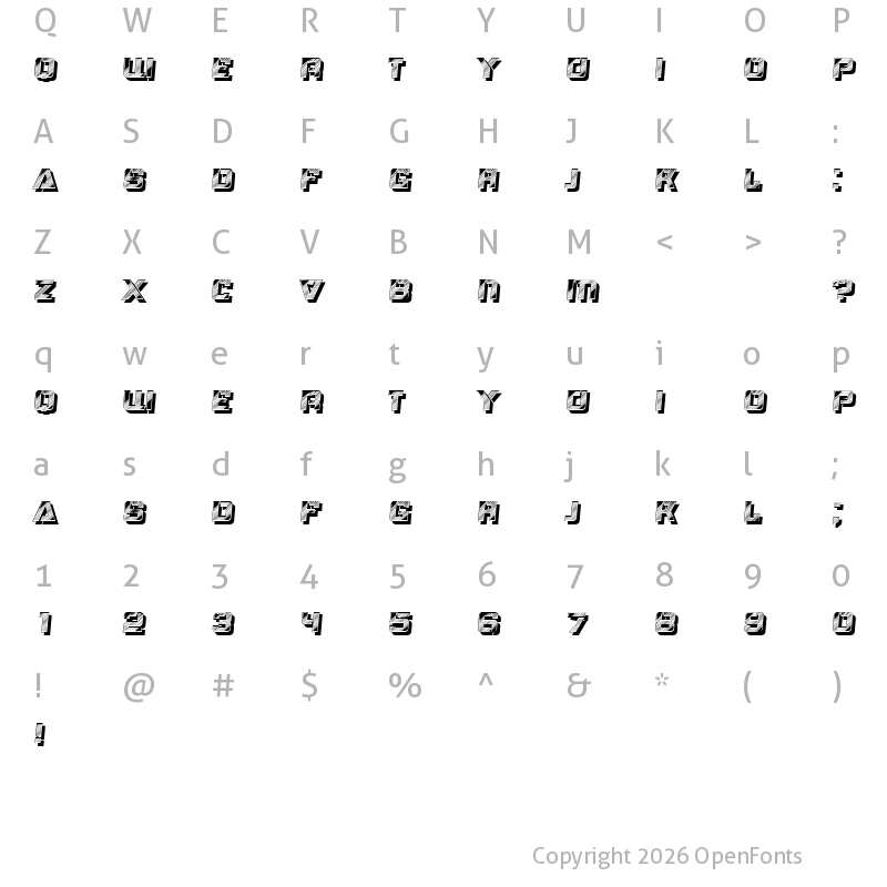 Character Map of Gabella Regular