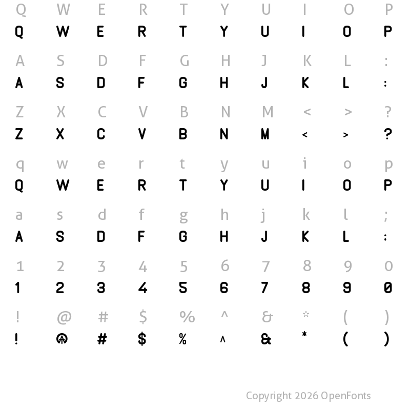 Character Map of GABOED Regular