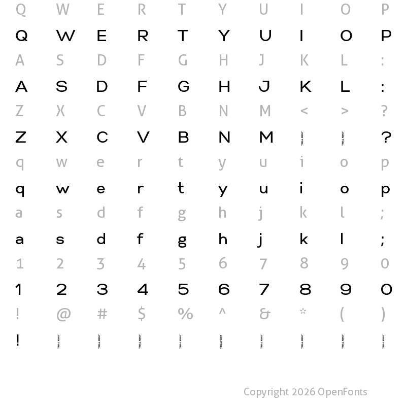 Character Map of Gabriel Sans-Trial Medium