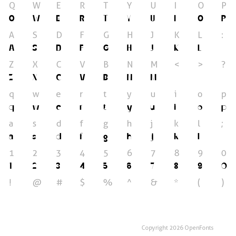 Character Map of Gabrile Regular