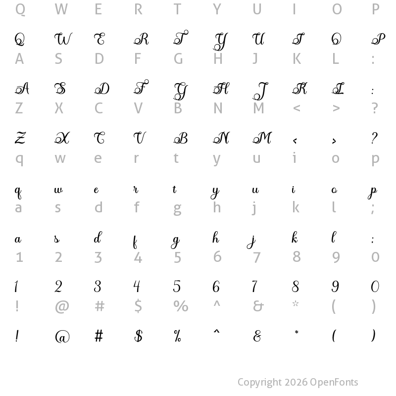 Character Map of Gabryel Regular