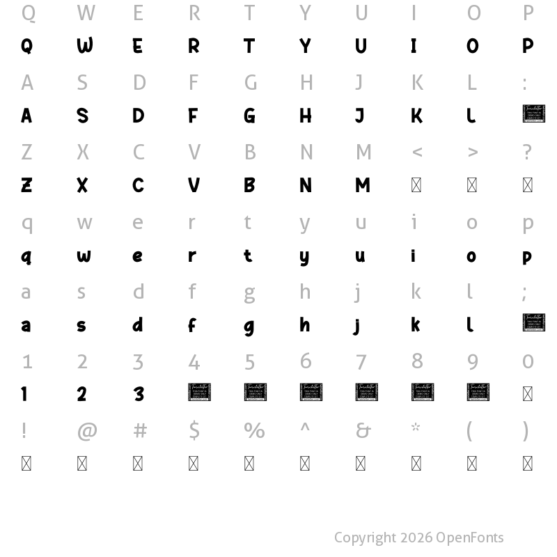 Character Map of Gaffuk Personal Use