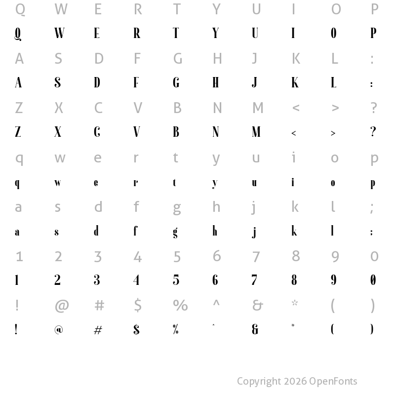 Character Map of Gailanie Regular