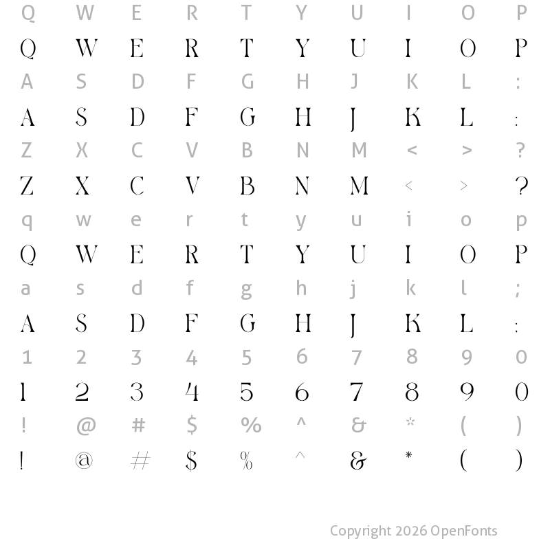 Character Map of GAISTRO Regular Regular