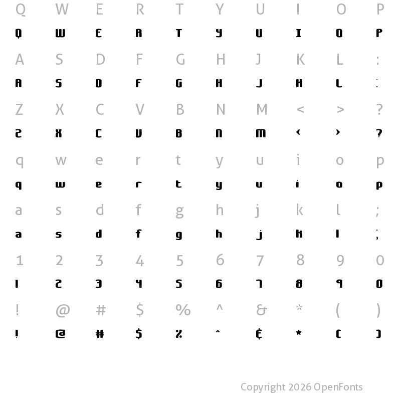 Character Map of Galapogos BRK Normal