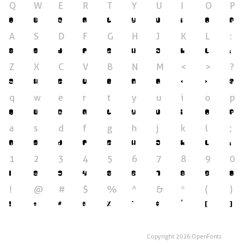 Character Map of Galaxy Regular