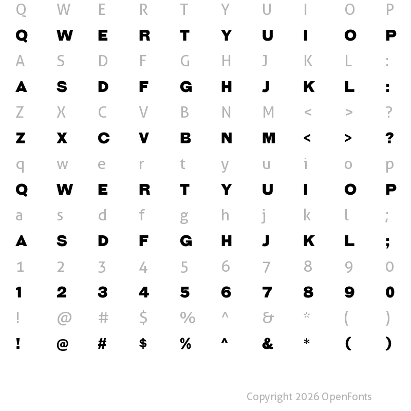 Character Map of Galderglynn Titling Black