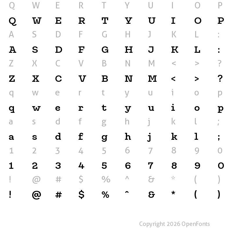 Character Map of Galeria W05 Semibold