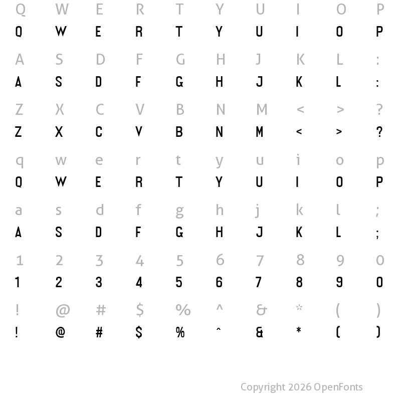 Character Map of Galhau Display Regular