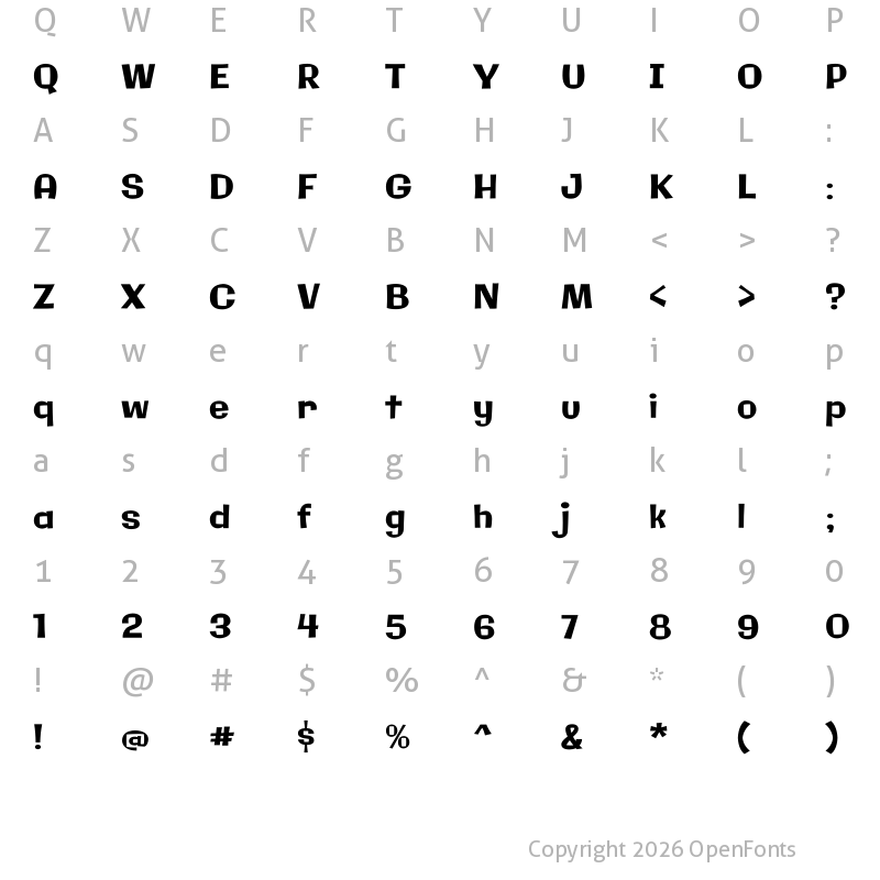Character Map of Galindo Regular