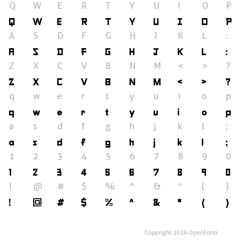 Character Map of Galiver Sans Bold