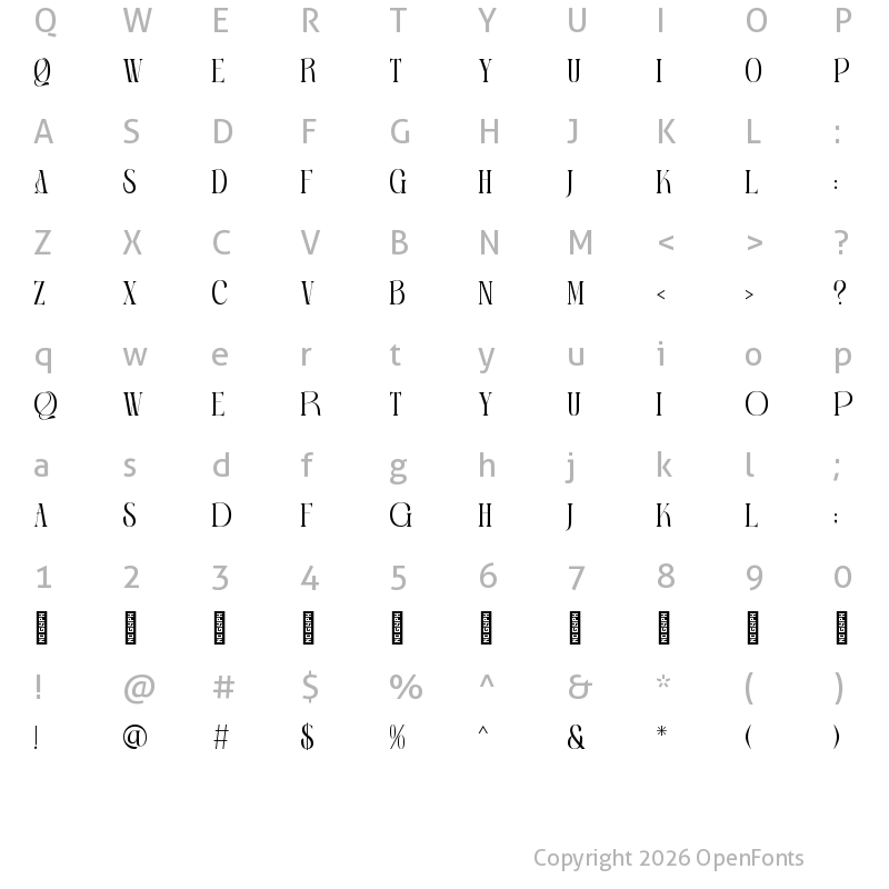 Character Map of Gallero Vintage - Demo Version Regular