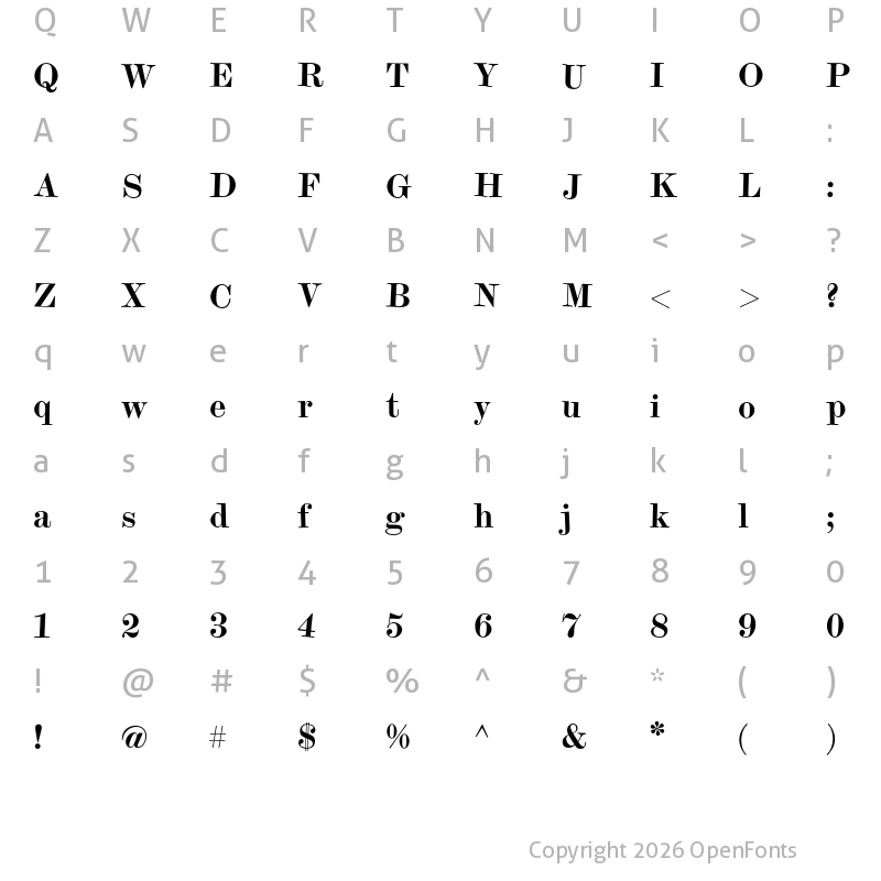 Character Map of Gambado Scotch Regular