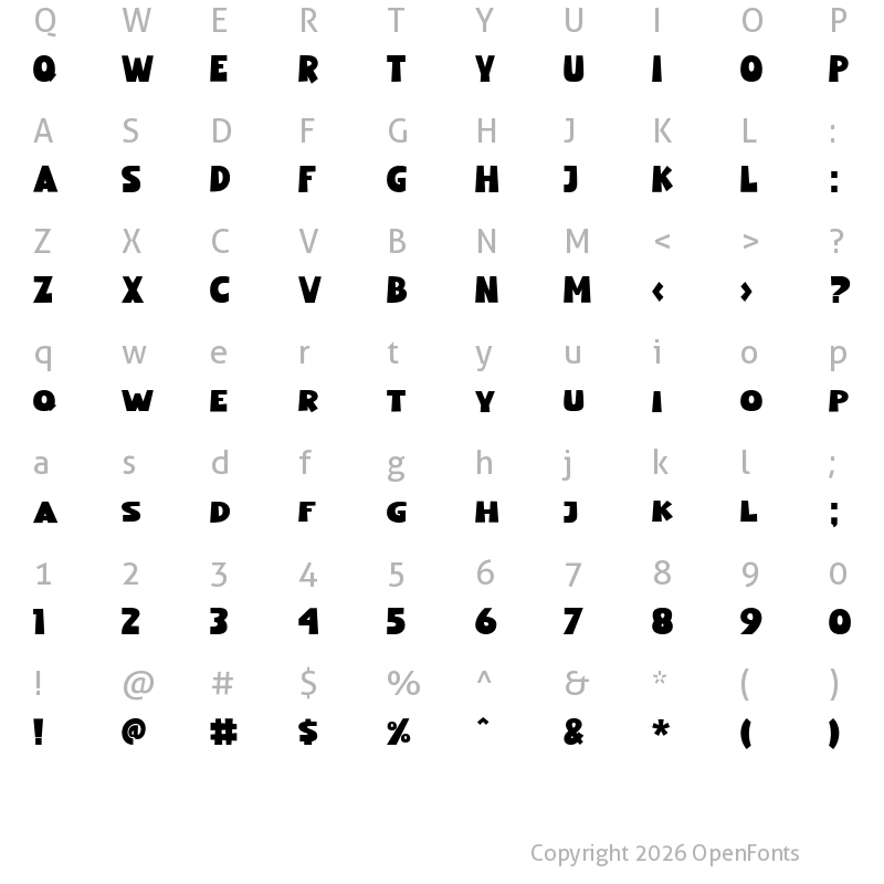 Character Map of Gamer Station Regular