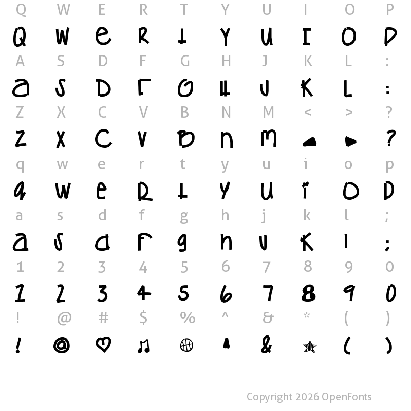 Character Map of gamesGetchuNoWhere Medium