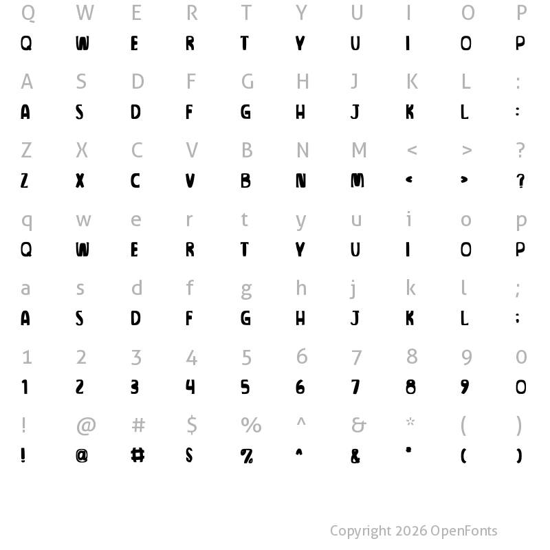 Character Map of GANDARIA Regular