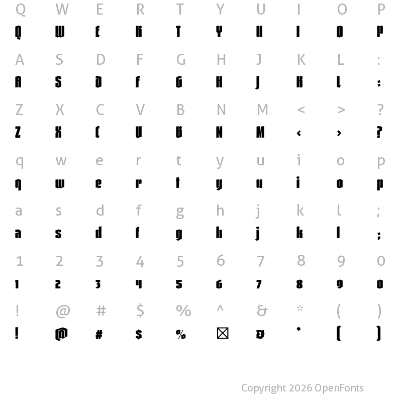 Character Map of Gandur New Bold