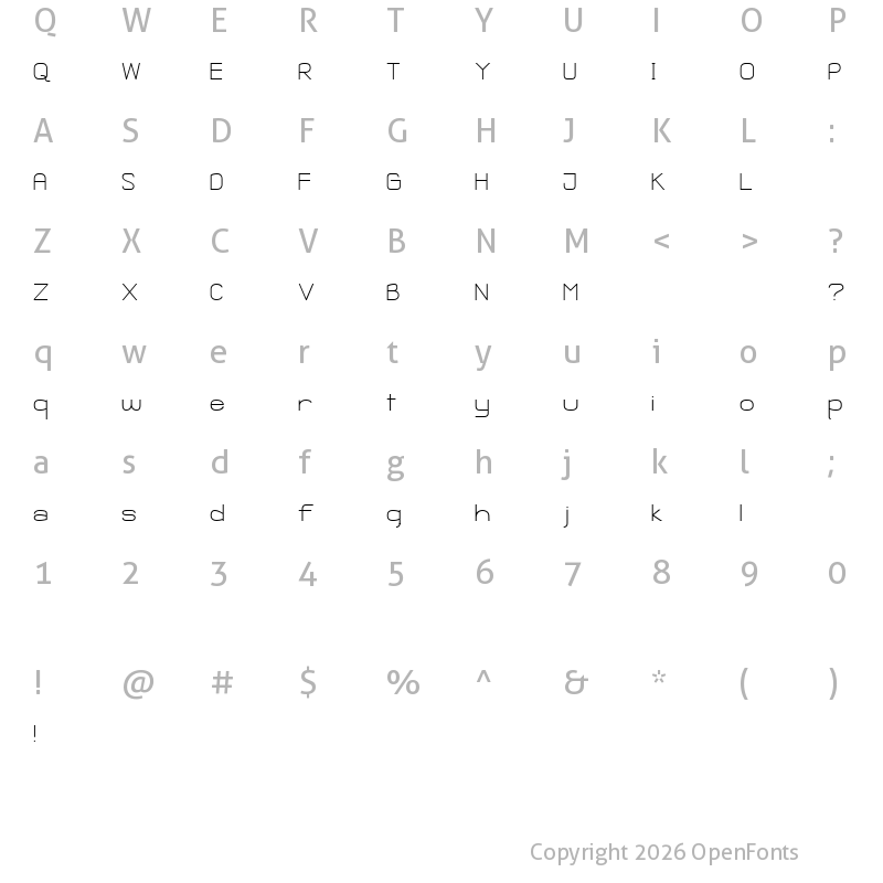 Character Map of Ganix Apec Regular