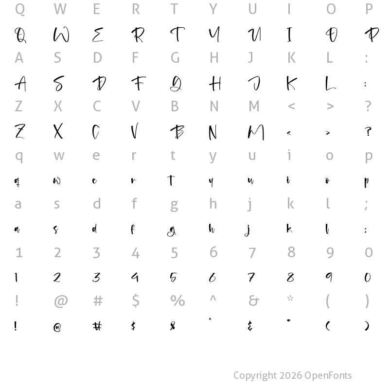 Character Map of Gankchy Regular
