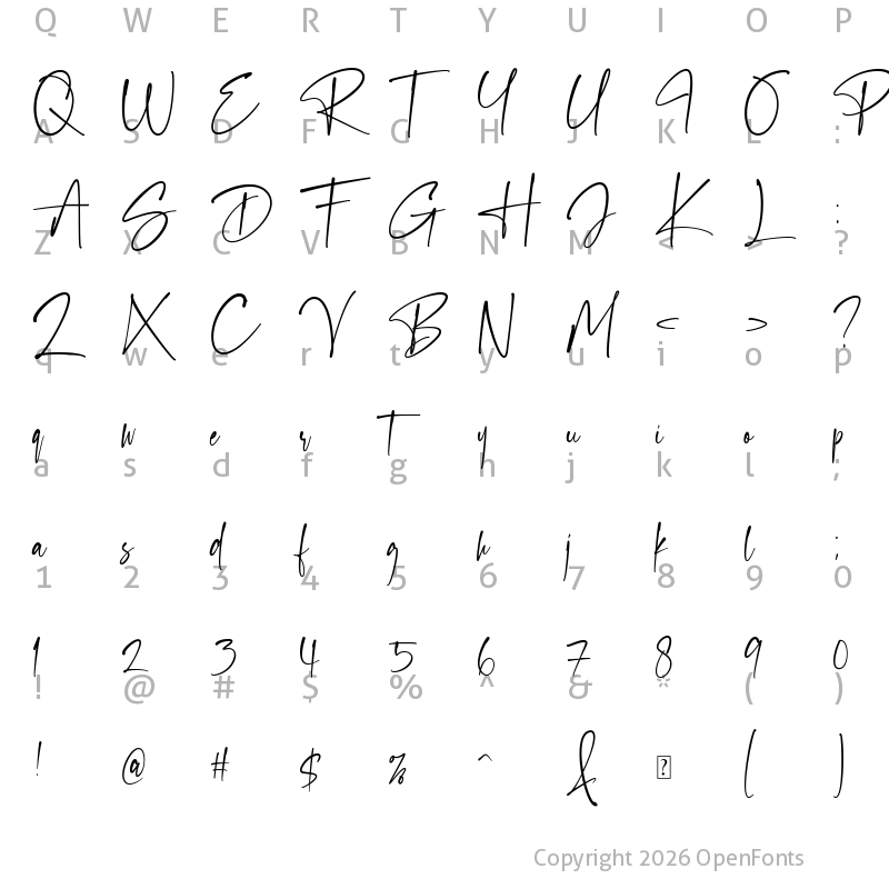 Character Map of Gantelline Signature Regular