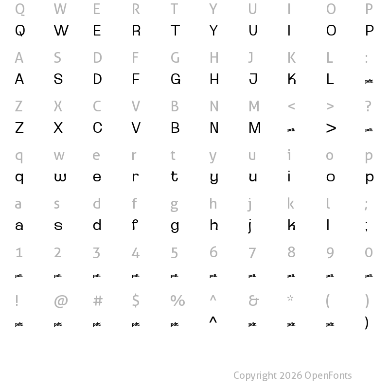 Character Map of Ganyota Personal use Light