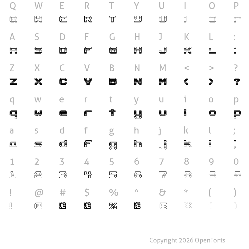 Character Map of Gaposis Outline (BRK) Regular
