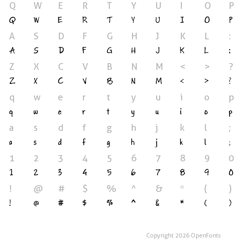 Character Map of Gapstown AH Regular