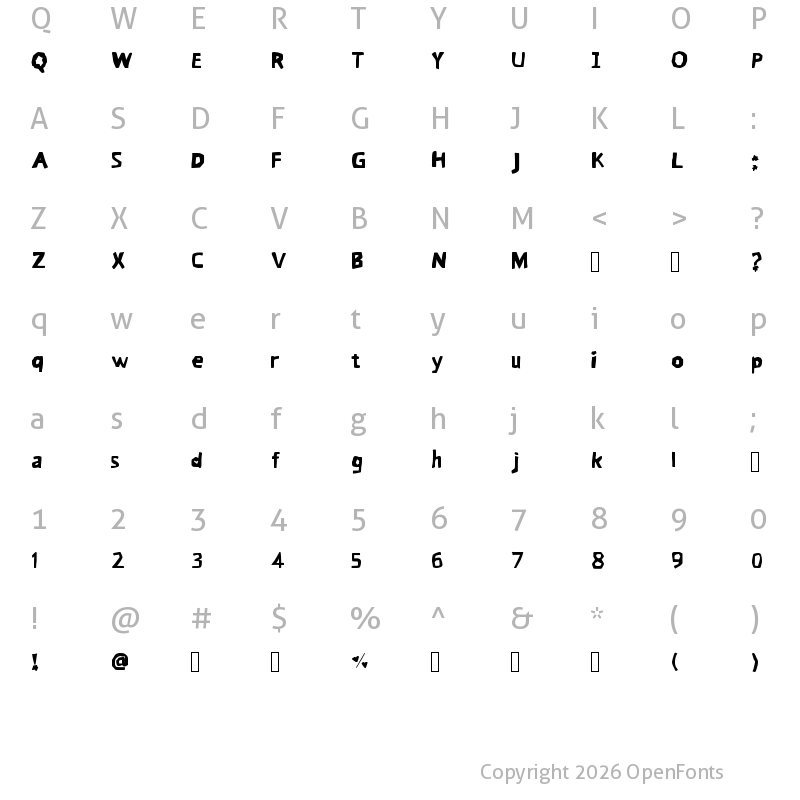 Character Map of Garing Regular