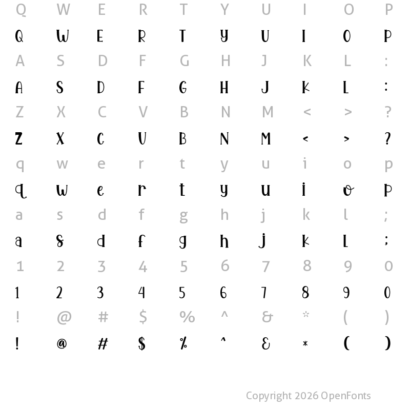 Character Map of Garlic Bread Regular
