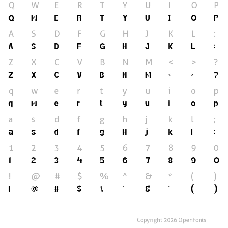 Character Map of Gaseno SemiBold