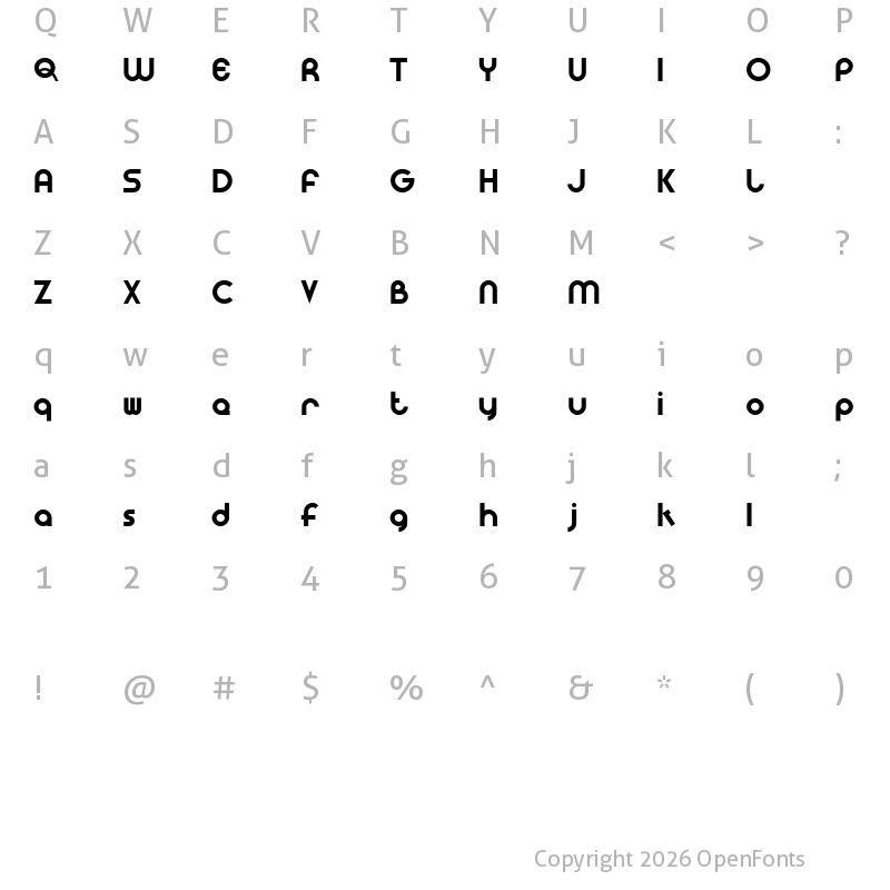 Character Map of Gatha Bold