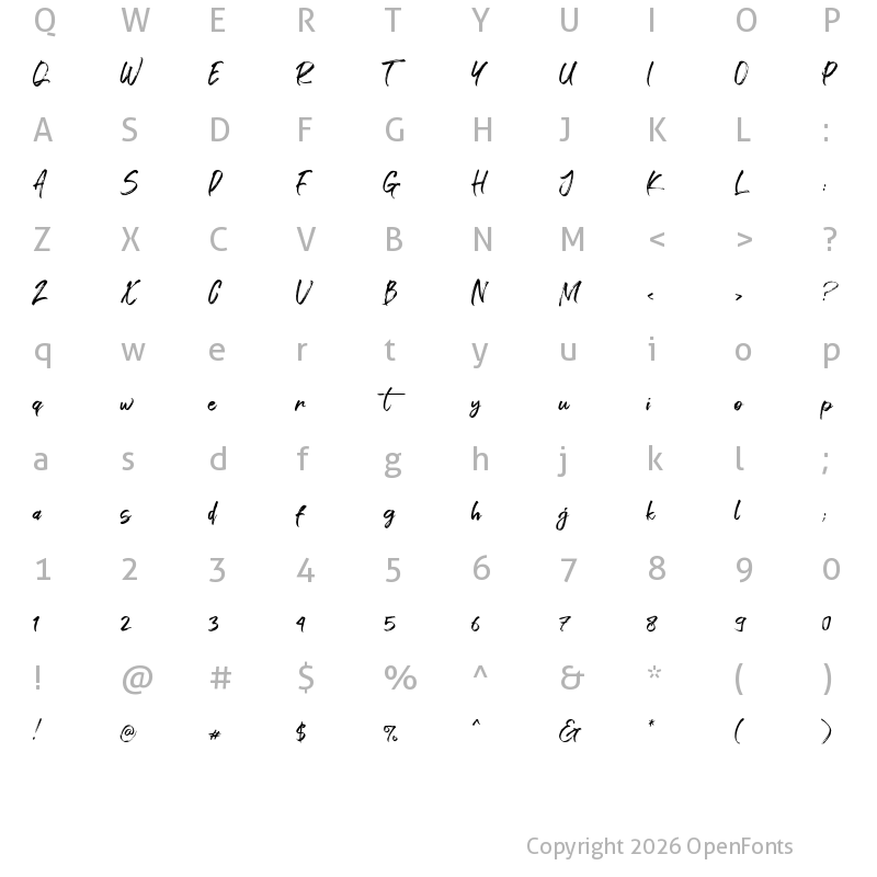 Character Map of Gathan Regular