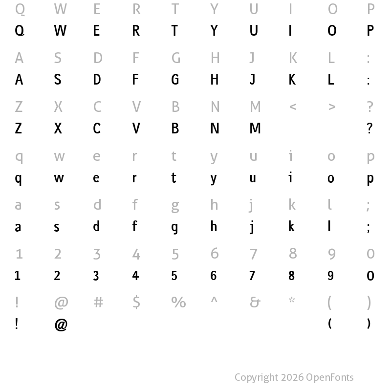 Character Map of gausshauss bold