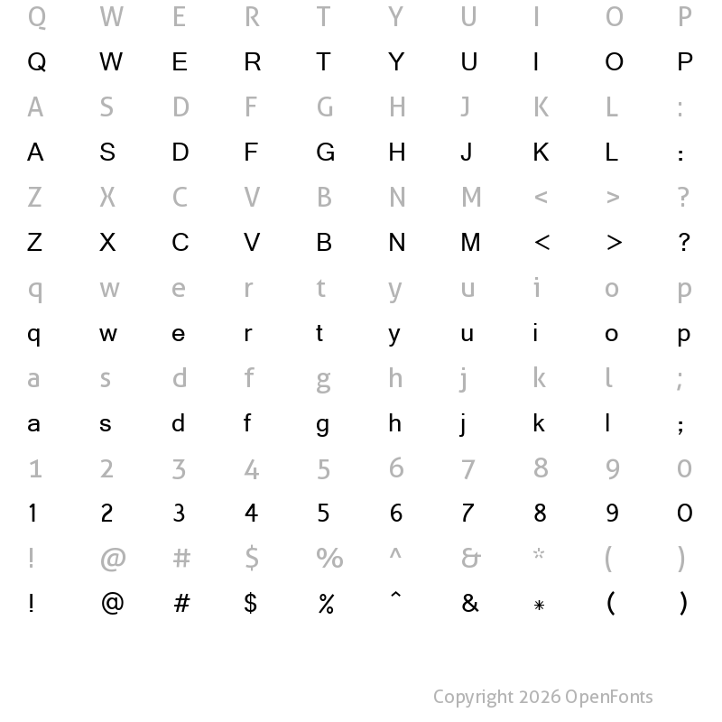 Character Map of Gautami Regular