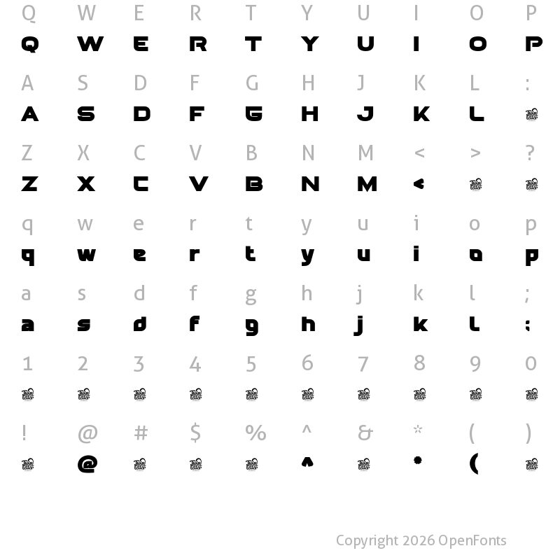 Character Map of Gavora Personaluse Black